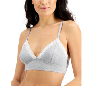 Jenni On Repeat Wide Lace Bralette Sleep Grey Hthr Size XXL